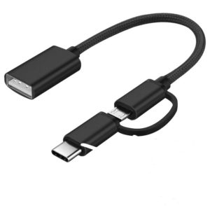 USB Cable 2 in 1 to Type C + Micro Usb
