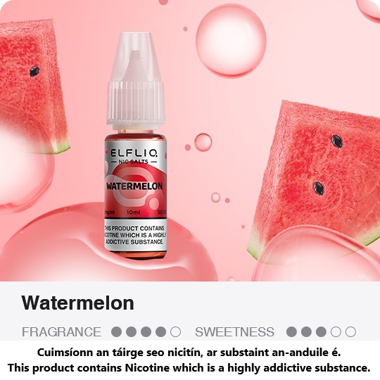Elfliq Watermelon 10ml Nic Salt Eliquid