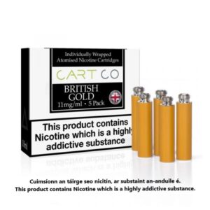 Pack of 5 British Gold Tobacco Flavour Cartomizer refills